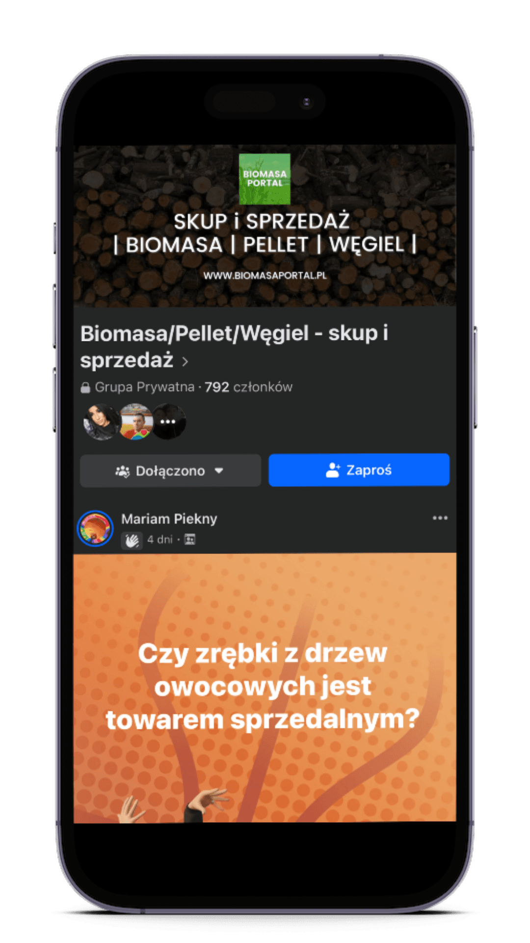 Grupa Biomasa Portal na Facebooku