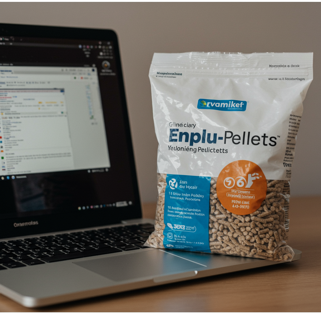 Weryfikacja certyfikatu producenta pelletu na enplus-pellets.eu — laptop z wynikami wyszukiwania