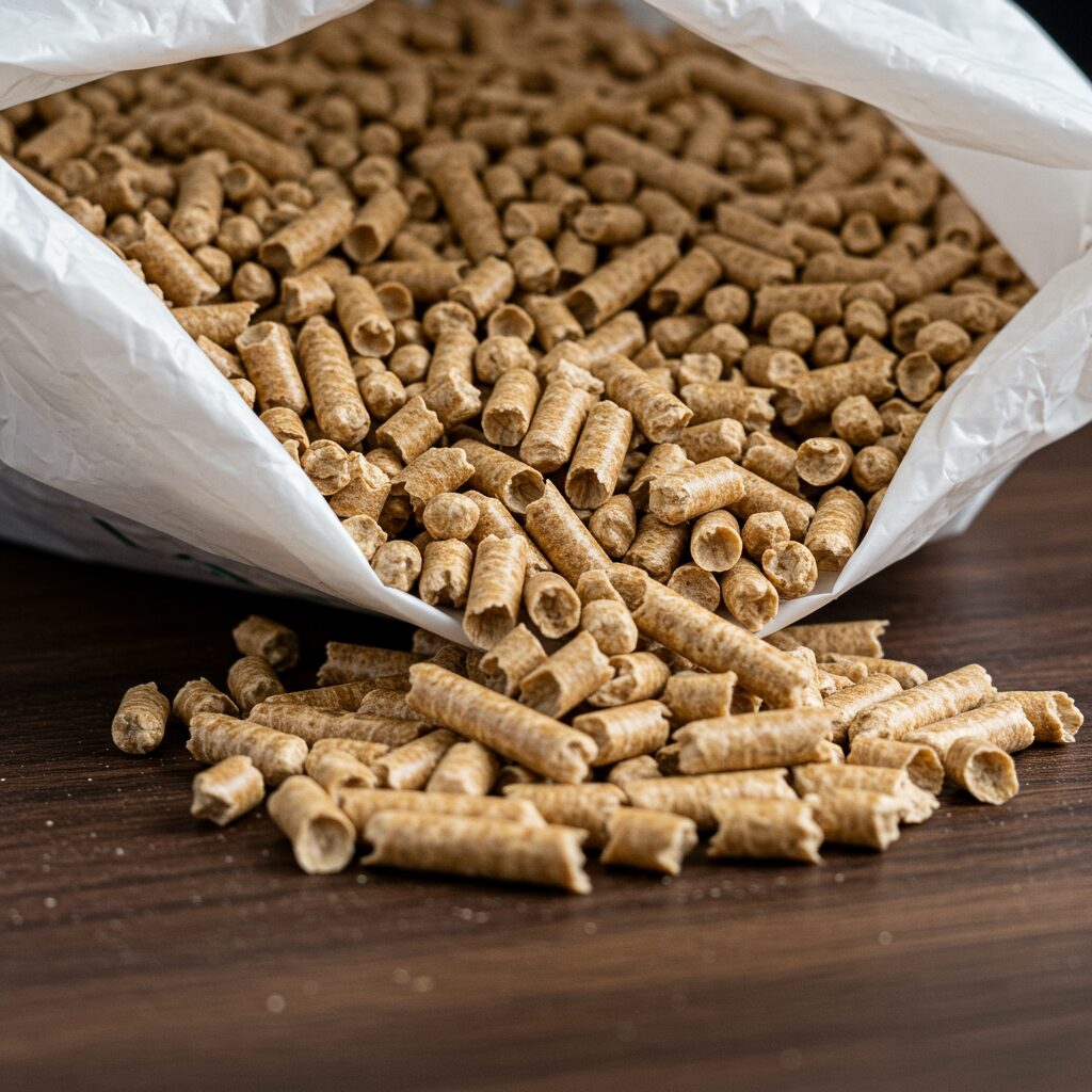 Matryca pierścieniowa granulatora pelletu z wychodzącymi granulkami drewna